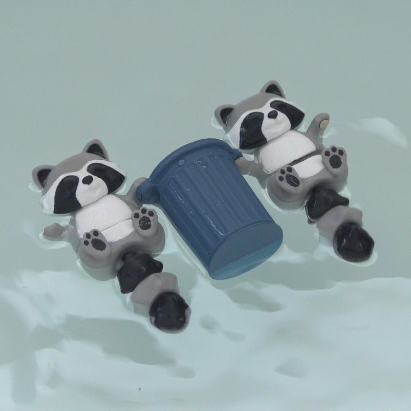 Two Rascally Racoons & Their Trash Can Fidget Set
