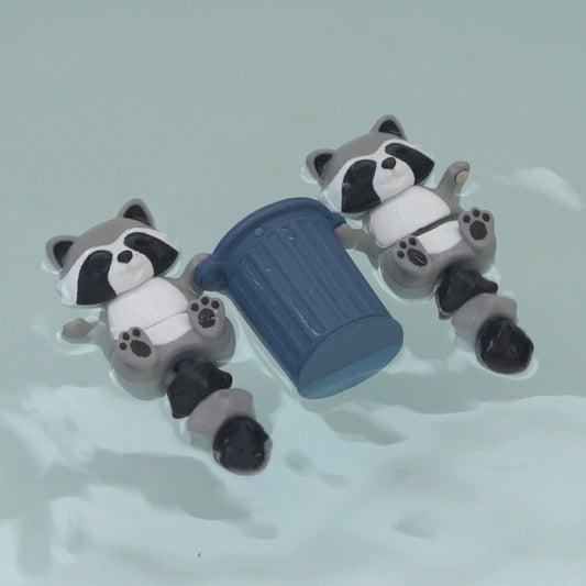 Two Rascally Racoons & Their Trash Can Fidget Set