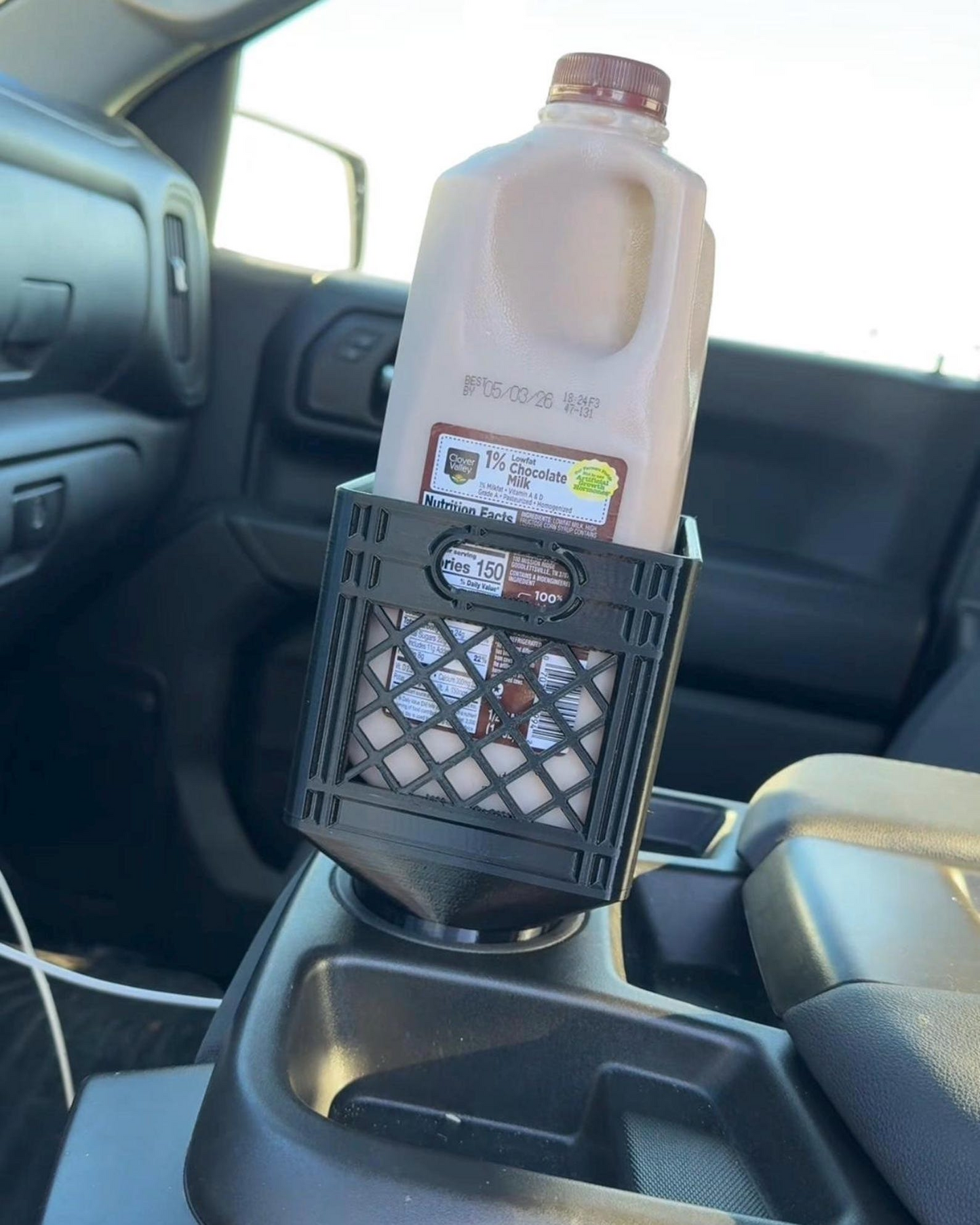 Half Gallon Cup Holder l Classic Milk Crate Look