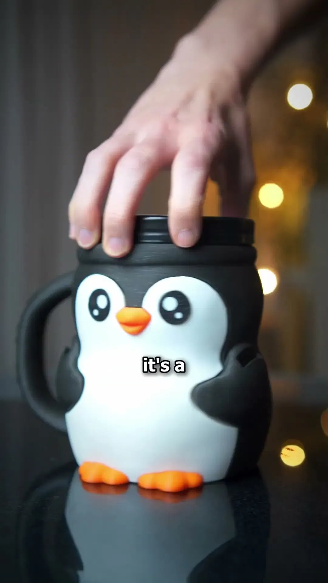 Pebbles The Penguin Ice Cream Pint Holder