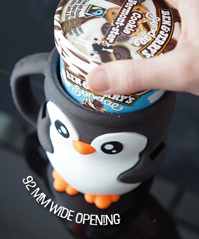 Pebbles The Penguin Ice Cream Pint Holder