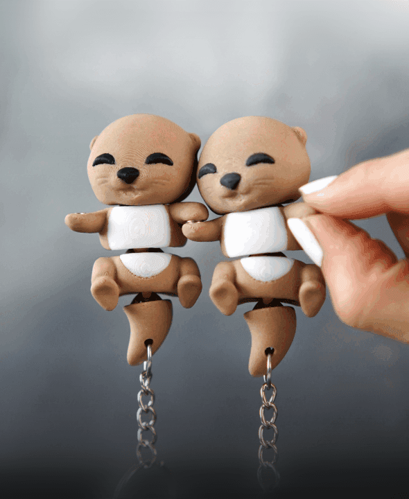 Magnetic Hand Holding Otters (Fidgets or Keychains)
